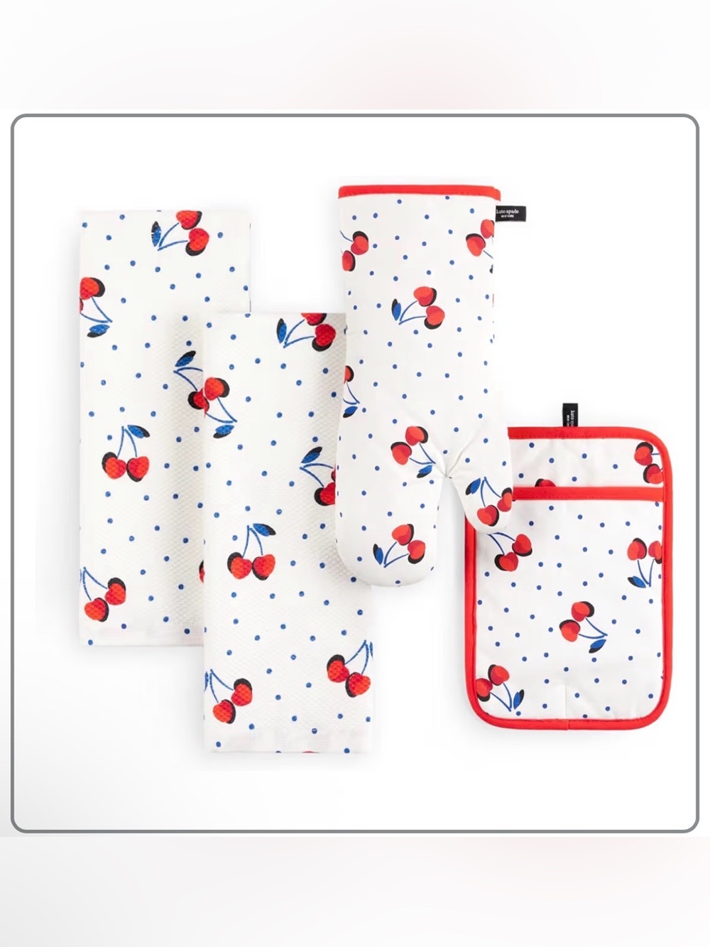 kate spade Cherry Dot Oven Mitt & Towel Set